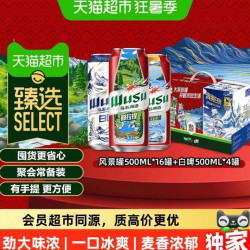 乌苏啤酒 臻选乌苏啤酒红+白礼盒装500ml*20罐装啤酒过节送礼礼盒