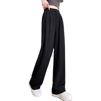 浪莎 冰丝薄款 黑色 3XL 女士休闲裤