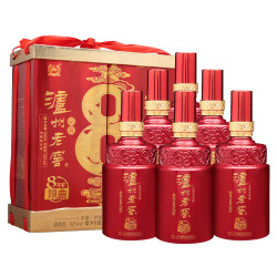 泸州老窖 8年窖头曲品藏礼盒白酒宴请送礼52度500ml*6