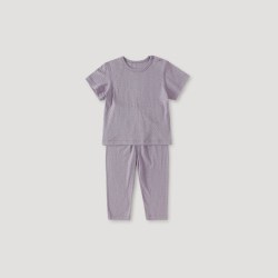 巴厘小猪 儿童家居服套装男女睡衣 幽兰紫 90