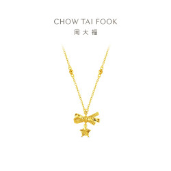 周大福 EOF2311 小甜星蝴蝶结黄金吊坠套链 约4.4g