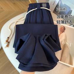 唐狮 含亚麻阔腿裤 女士休闲裤