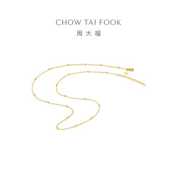 周大福 EOF1627 满天星光珠黄金项链 40cm 约3.05g