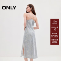 ONLY 2026夏季新款优雅花卉印花荡领吊带长裙连衣裙女|126107079 H3K薇涟灰蓝印花 S