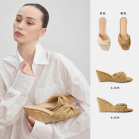 Cihi Retro-Wedge 女士坡跟凉拖鞋 MM25C760