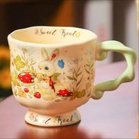 品喻 陶瓷马克杯家用早餐办公咖啡泡茶水杯节日送礼伴手礼森语小兔