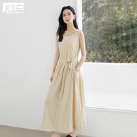 DUIBAI 女式简约U领无袖连衣裙