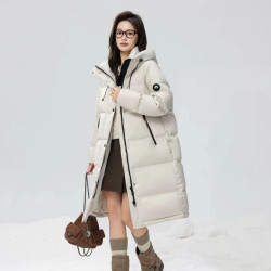 雪中飞 男女中长款连帽加厚保暖羽绒服
