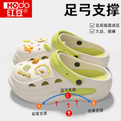 Hodo 足弓支撑洞洞鞋女2026夏季新款防滑防臭厚底踩屎感包头拖鞋女外穿