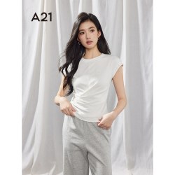 A21 女士宽松显瘦圆领T恤 F452231092