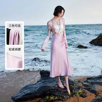 秋水伊人 过火同风格夏新款缎面鱼尾裙高腰半身裙A型浪漫显瘦