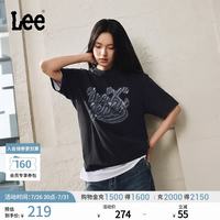 Lee 26春夏新品宽松版圆领轻薄男女同款T恤