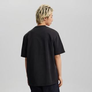 Lee 宽松圆领手写Logo短袖T恤 黑色 L