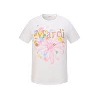 MARDI 彩菊印花圆领宽松短袖T恤
