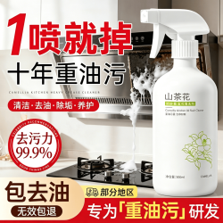 初蔓 油污净油烟机清洗厨房油污锅底黑垢清洁剂去油污重油污专用溶解剂 山茶花油污净