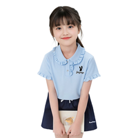 迪士尼 兔子警官花边领Polo衫 蓝色 120cm 女童短袖T恤