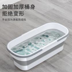 奥伊达 折叠拖把桶水桶家用户外钓鱼洗车布盆长方形洗衣宿舍大容量塑料桶