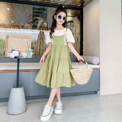 黑尼木木 女童连衣裙夏装夏季公主裙童装 绿色 170