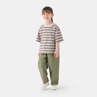 MUJI/無印良品 天竺织条纹短袖T恤