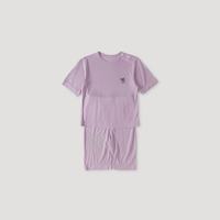 巴厘小猪 儿童睡衣夏季薄款短袖七分裤家居服男女童空调服宝宝套装 莓果紫 73