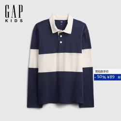 Gap 男童秋季款棉质不规则条纹长袖POLO衫儿童装美版796859