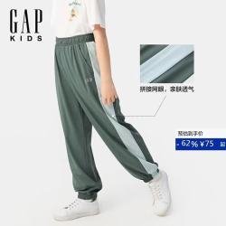 Gap 男童夏季款logo撞色拼接网眼束口裤儿童装休闲裤767337