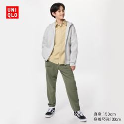 优衣库 童装男童女童休闲松紧束脚裤长裤裤子休闲裤裤子489143 56 橄榄色 110