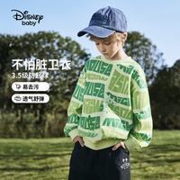 迪士尼 童装男女童套头卡通卫衣2026春装新款儿童拼接运动男孩上衣中大童