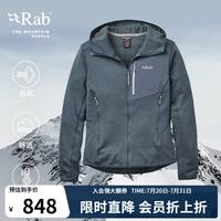 Rab 女士保暖抓绒衣秋冬款连帽休闲风运动外套 QFG-63 金属灰-STE M