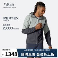 Rab Downpour春秋男户外休闲运动轻量透气疏水登山冲锋衣 QWI-18 碳黑色ANT L