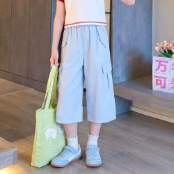 MOONKIDS 女童夏季套装薄款短袖2026新款儿童休闲七分裤女大童超好看两件套