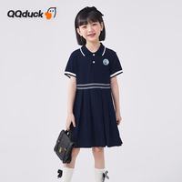可可鸭女童连衣裙JK海军风藏蓝130CM