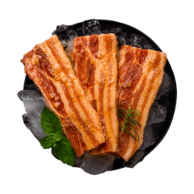 京东跑山猪 蒜香味五花肉片 2kg（500g*4小包）肥瘦相间腌制猪肉烧烤煎食材