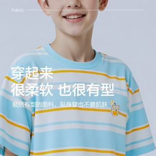 巴拉巴拉 儿童纯棉条纹短袖T恤