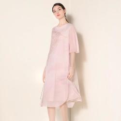 今典 春夏女圆领盘扣国风新中式连衣裙