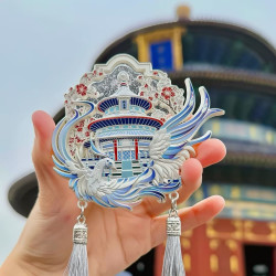 赋闲 北京文创故宫天坛星月流沙冰箱贴伴手礼物春天限定仲夏之梦 北京天坛-冬日回音-流沙款