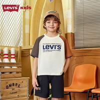 Levi's 童装儿童纯棉短袖t恤25夏季新款男童透气儿童上衣 古老白