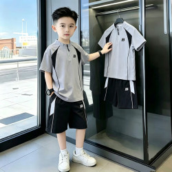猴兄仔 儿童装男童夏装冰丝套装2026新款夏季中大童薄款速干夏款男孩帅气