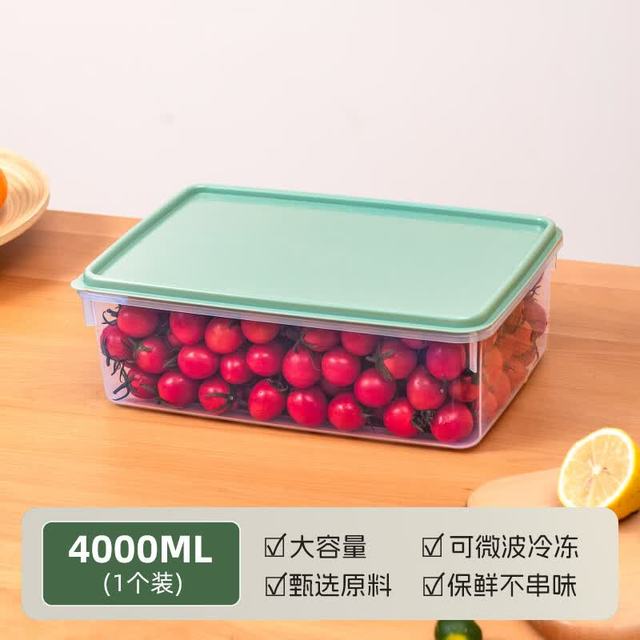 禧天龙 冰箱收纳盒保鲜盒 绿色  4L*2个