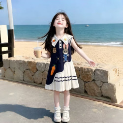 童话课堂 女童兔子警官连衣裙夏装2026新款儿童夏季学院风裙子女大童公主裙