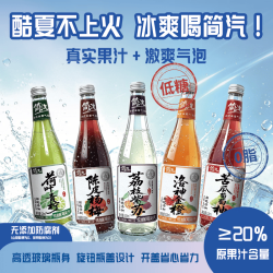 水茫茫 简汽 本草气泡水 陈皮杨梅味 528ml*10瓶