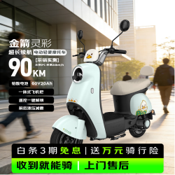 金箭 电动摩托车灵彩60V20AH铅酸电池长续航800W大动力一键启动灵动踏板电摩电动车 积木蓝