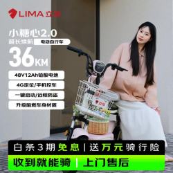 立马电动车 小糖心2.0 新国标电动自行车 冰透粉