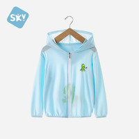 舒贝怡 儿童外套男女童中小童衣服薄款外套夏装连帽上衣皮肤衣卡通外出服 蓝色 150
