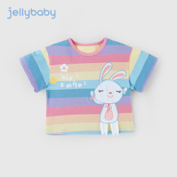 jellybaby 夏季婴幼短袖T恤女童薄款上衣透气童装衣服