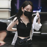 法式别致拉链款小吊带背心女夏季西装短款设计感美背打底抹胸上衣