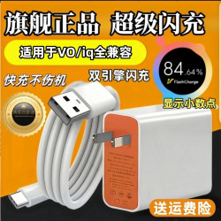 裴客充电器适用于VIVO/IQOO手机充电器头快充超级闪充typec数据线
