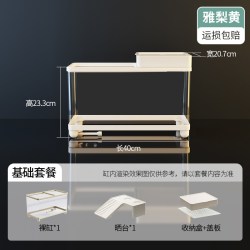 意纳斯 乌龟饲养缸生态造景家用带盖小型别墅爬台底部排水专用箱巴西龟缸