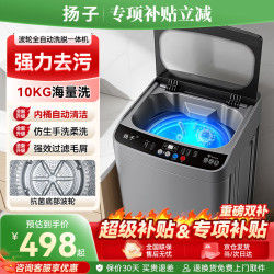 扬子 洗衣机10KG全自动洗脱一体机家用小型波轮大容量蓝光洗涤出租房用公寓宿舍 XQB180-769