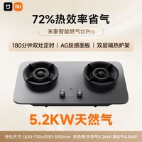小米 米家小米定时燃气灶Pro嵌入式猛火煤气灶可调节底盘双灶72%热效率